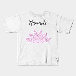 Namaste Pink Lotus Kids T-Shirt